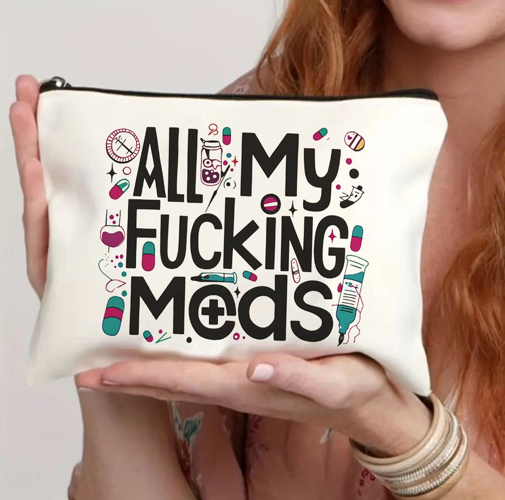 Canvas Zipper Polyester Cosmetics Bag