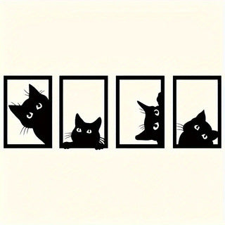 Black Cat Metal Wall Art Home Decoration
