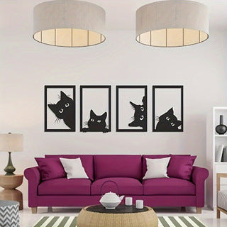 Black Cat Metal Wall Art Home Decoration